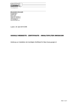 GOOGLE WEBSEITE - ZERTIFIKATE &ndash; INHALTSFILTER SWISSCOM