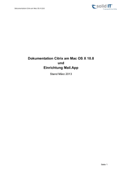 Dokumentation Citrix am Mac OS X 10.8 und