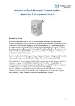 HomePilot 1 Upgrade Stick Anleitung