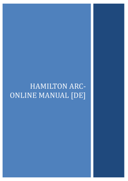 HAMILTON ARC-online Manual [DE]