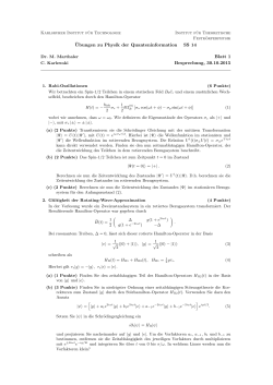 Blatt 1 - Institut für Theoretische Festkörperphysik (TFP)