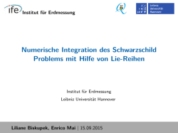 Numerische Integration des Schwarzschild Problems mit Hilfe von