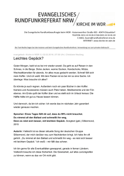 Leichtes Gepäck?