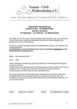 Gastspieler-Vereinbarung zwischen dem TC Waltershofen und den