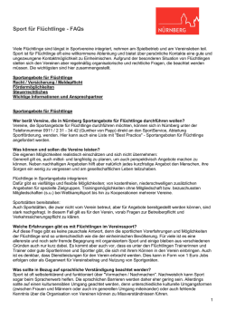 Informationen zum Thema Fl&uuml;chtlinge und Sport