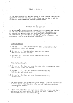 Richtlinien über die Auszeichnung von Vereinen