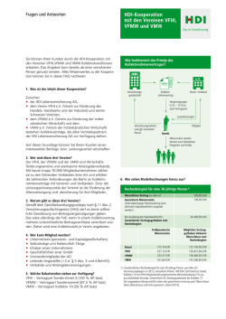 HDI-Kooperation mit den Vereinen VFHI, VFMW und VMW