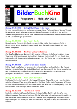 Halbjahresprogramm Januar bis Juni 2016