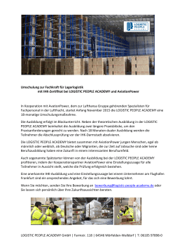 LOGISTIC PEOPLE ACADEMY GmbH | Farmstr. 118 | 64546