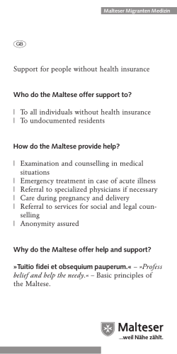 Support for people without health insurance Who do the Maltese