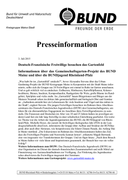 Hier gibt`s die Pressemitteilung. - BUNDjugend Rheinland