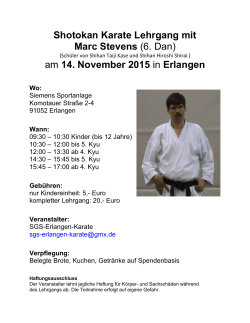 Shotokan Karate Lehrgang mit Marc Stevens (6. Dan) am 14