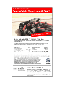 Beetle Cabrio für mtl. nur 69,00 €1!