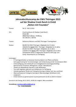 Jahresabschlusscamp der EWU Th&uuml;ringen 2015 auf der Shadow