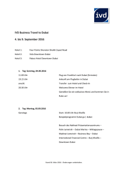 IVD Business Travel to Dubai 4. bis 9. September 2016