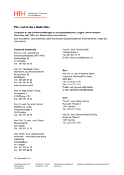 Phoniatrisches Gutachten (Adressen und ORL Status)
