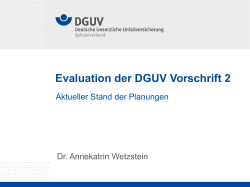 Evaluation DGUV Vorschrift 2