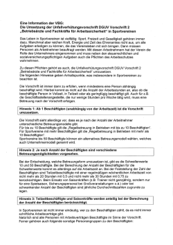 Eine Information der VBG: