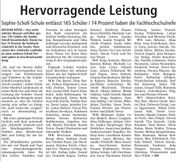 Hervorragende Leistung - Sophie-Scholl