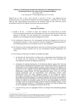 Feststellungsordnung Freie Kunst (Lesefassung)