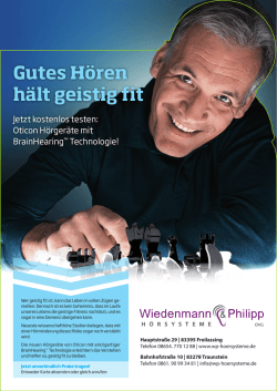 Gutes H&ouml;ren h&auml;lt geistig fit - Wiedenmann & Philipp
