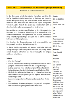 Zwangsst&ouml;rungen bei Menschen mit geistiger