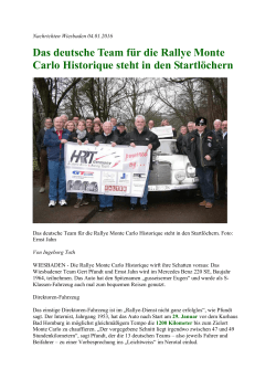 Das deutsche Team für die Rallye Monte Carlo Historique steht in