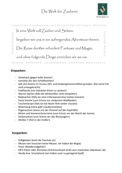 Die Welt der Zauberei In eine Welt voll Zauber und