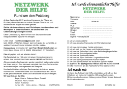 Ich werde ehrenamtlicher Helfer - Protestantische Pfarrei am Potzberg