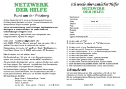Ich werde ehrenamtlicher Helfer - Protestantische Pfarrei am Potzberg
