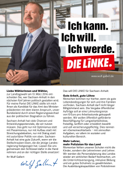 Ich werde. Ich kann. Ich will. - DIE LINKE Sachsen