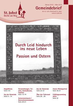 Gemeindebrief Durch Leid hindurch ins neue Leben Passion und