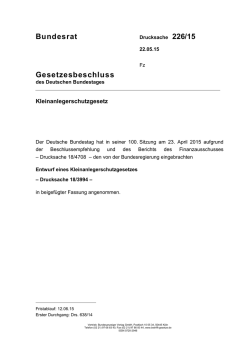 Drucksache 226/15