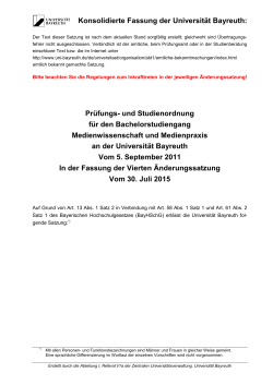 Konsolidierte Fassung - Universität Bayreuth