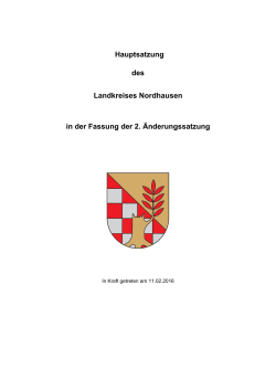 Hauptsatzung des Landkreises Nordhausen in der Fassung der 2