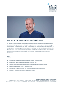 DR. MED. DR. MED. DENT. THOMAS HELF