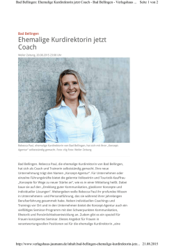 Ehemalige Kurdirektorin jetzt Coach