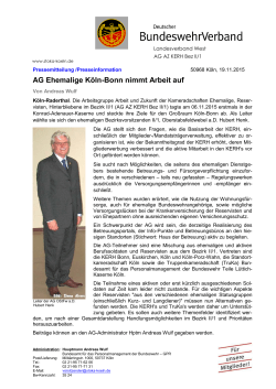 AG Ehemalige Köln-Bonn nimmt Arbeit auf