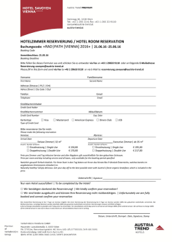 HOTELZIMMER RESERVIERUNG / HOTEL ROOM RESERVATION