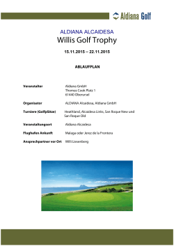 Ablaufplan Willis Trophy 2015