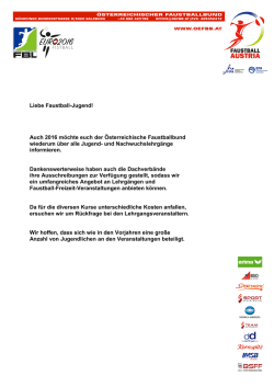 Jugendbrosch&uuml;re 2016 online - &Ouml;sterreichischer Faustballbund