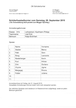 Schülerfussballturnier vom Samstag, 05. September