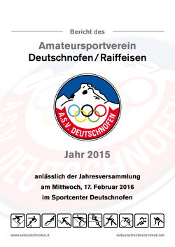 Jahr 2015 Amateursportverein Deutschnofen/Raiffeisen