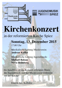 Kirchenkonzert Programm 2015
