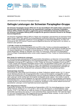Jahresbericht 2014 der Schweizer Paraplegiker