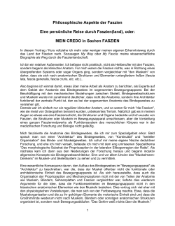 My credo as to fascia Deutsch JvdW 2015 DE Dokument