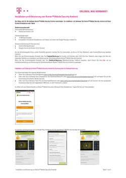 Installation und Aktivierung von Norton&trade; Mobile Security