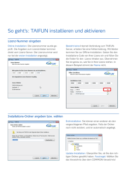 So geht`s: TAIFUN installieren und aktivieren