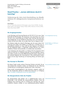 Good Practice &ndash; &bdquo;Lernen aktivieren durch E