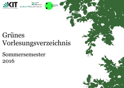 Gr&uuml;nes Vorlesungsverzeichnis - Zukunftscampus